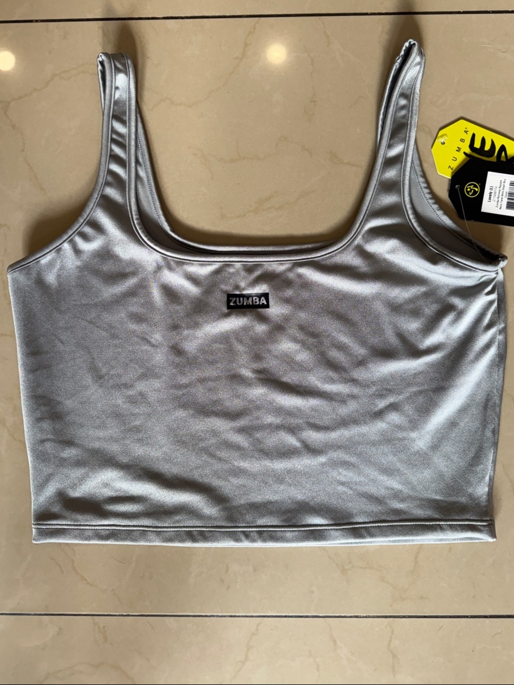 Zumba Runway Square Neck Tank With Shelf Bra   SIZE L